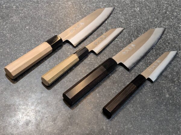 Kiritsuke Santoku 18cm Ginsan stainless Magnolia wood and buffalo horn handle